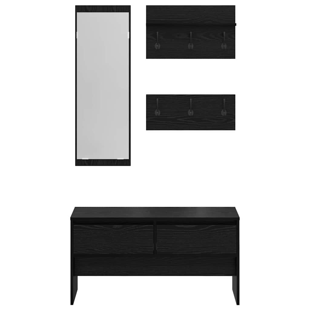 Sestava Nábytku Do Předsíně 4 Pcs Černý Dub 90 X 31 X 46,5 Cm