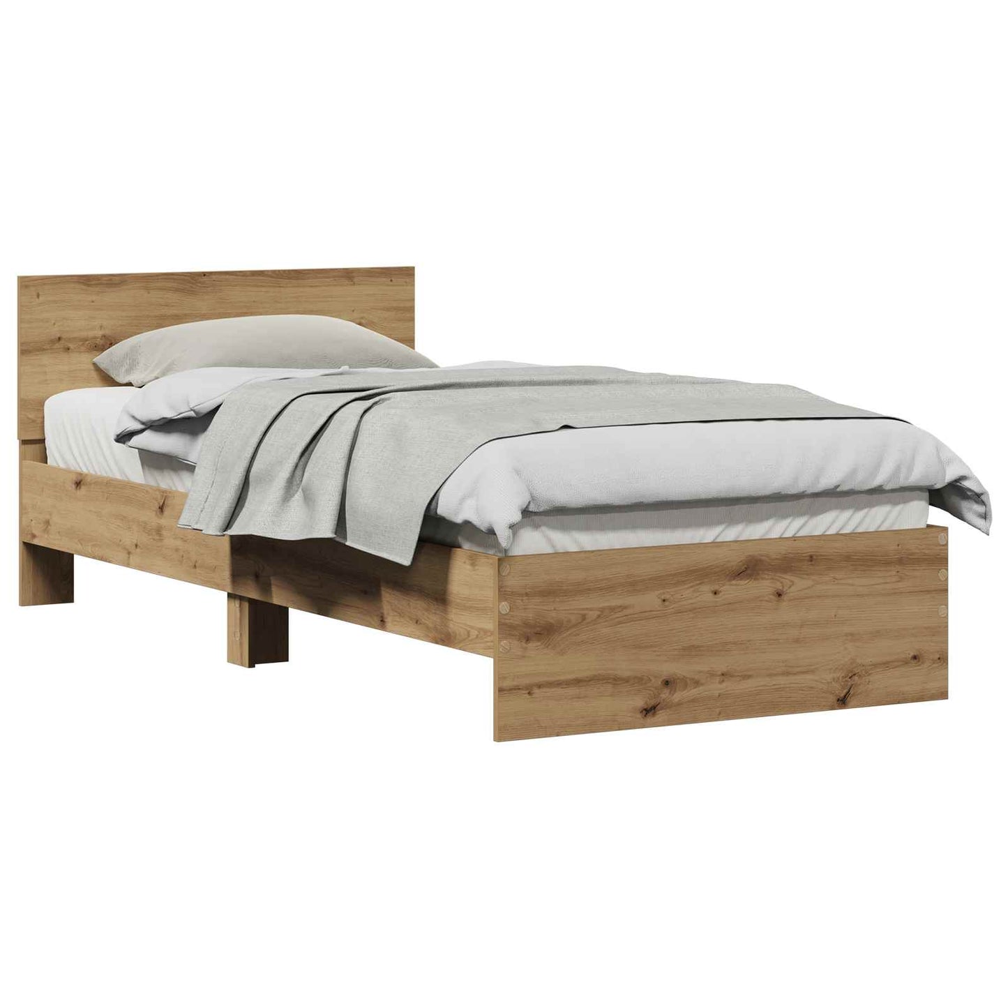 Rám Postele S Čelo Artisanový Dub 75 X 190 Cm Kompozitní Dřevo