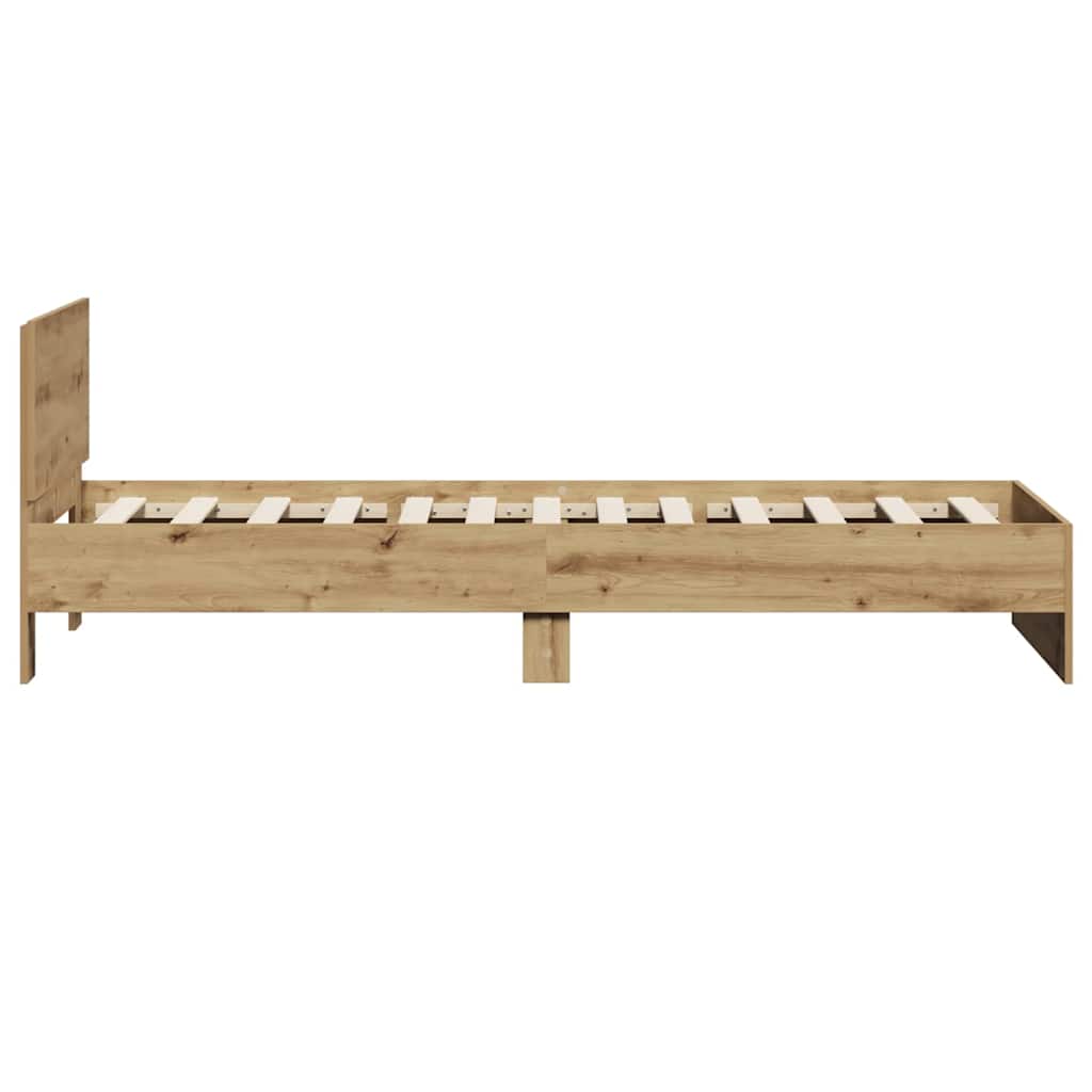 Rám Postele S Čelo Artisanový Dub 75 X 190 Cm Kompozitní Dřevo