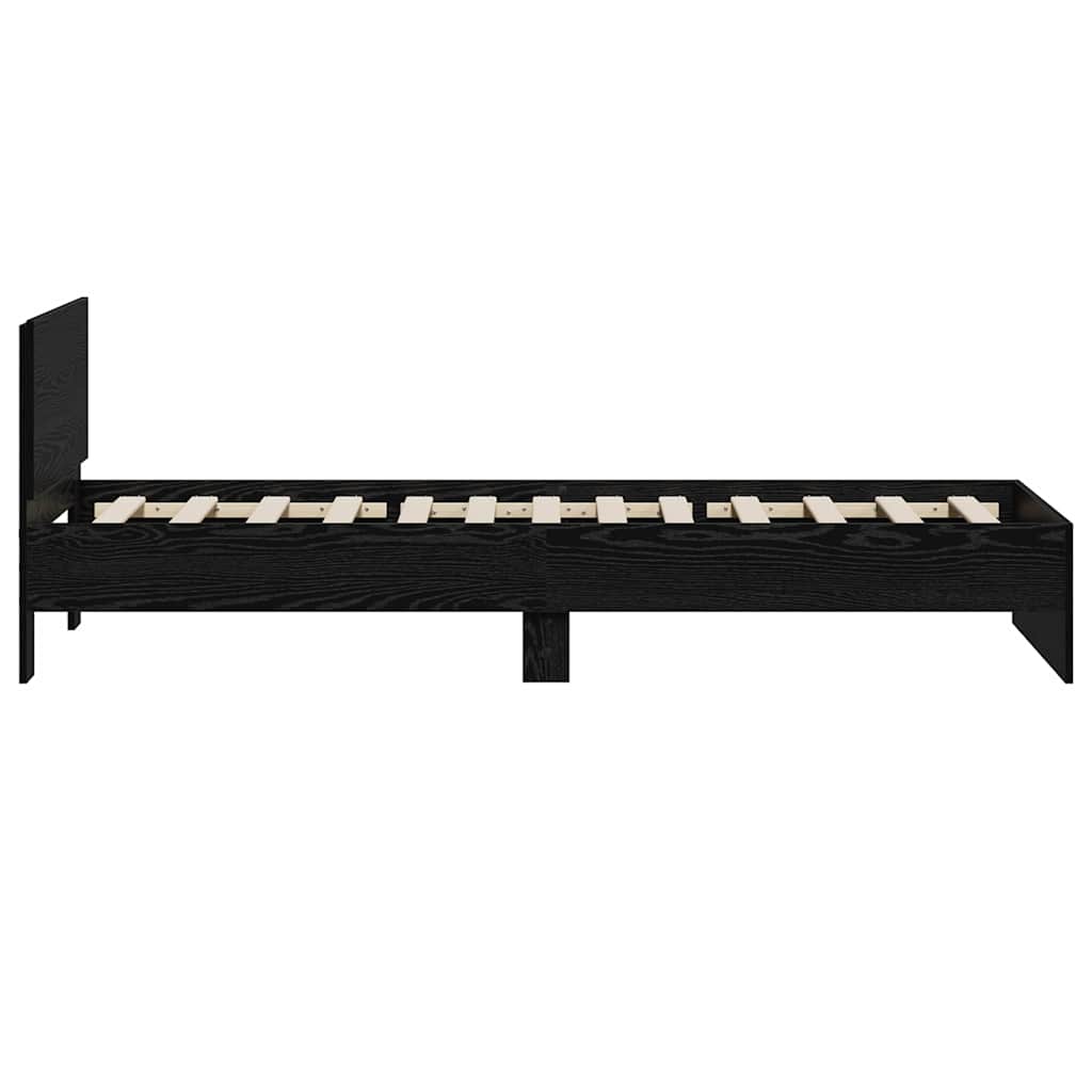 Rám Postele Nástěnný Černý Dub 75 X 190 Cm Kompozitní Dřevo