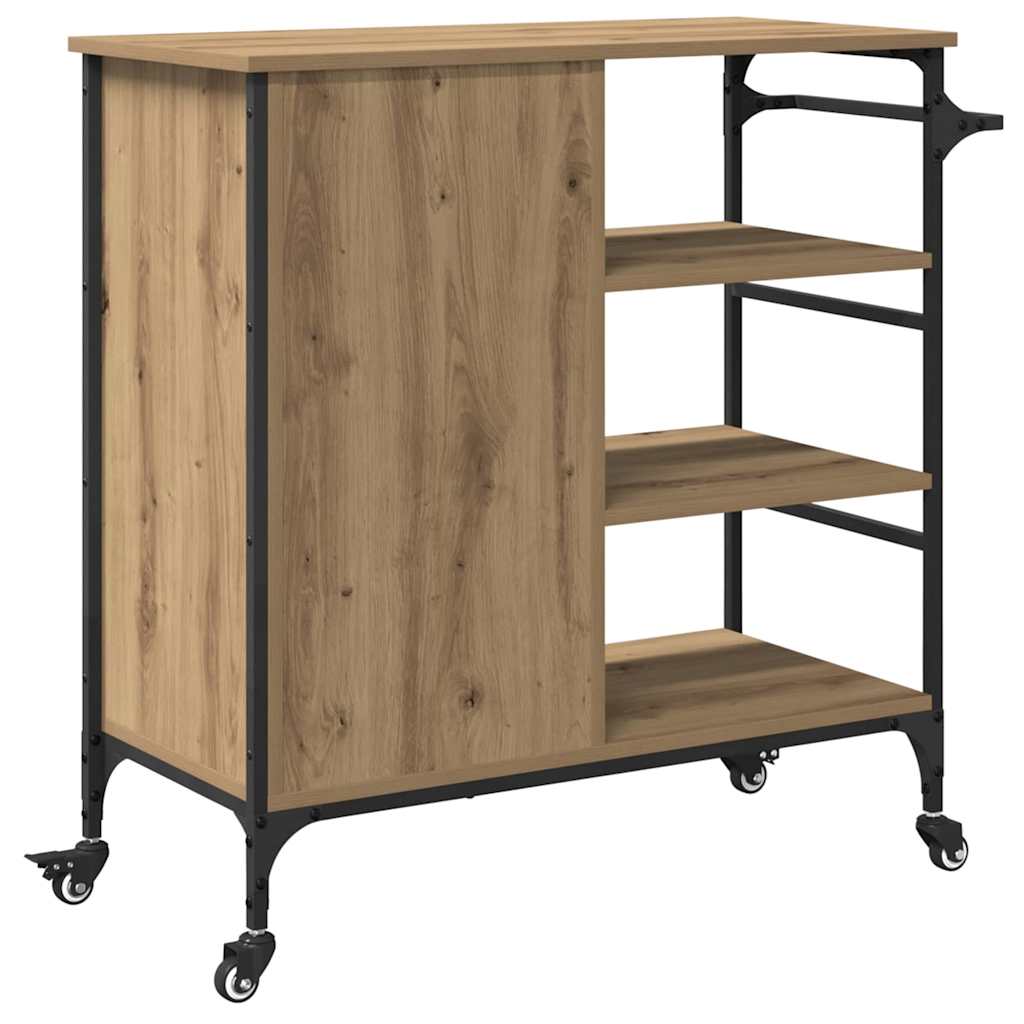 Kuchyňský Vozík Artisanový Dub 87,5 X 39 X 84,5 Cm