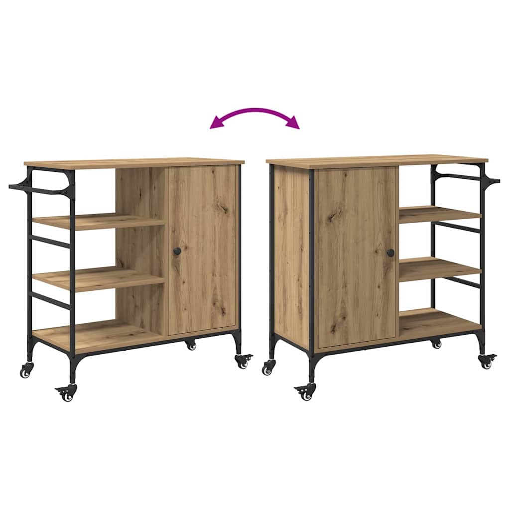 Kuchyňský Vozík Artisanový Dub 87,5 X 39 X 84,5 Cm