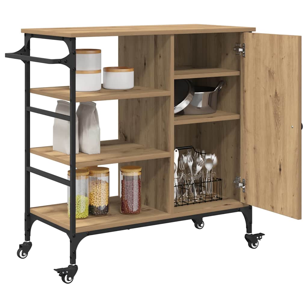 Kuchyňský Vozík Artisanový Dub 87,5 X 39 X 84,5 Cm
