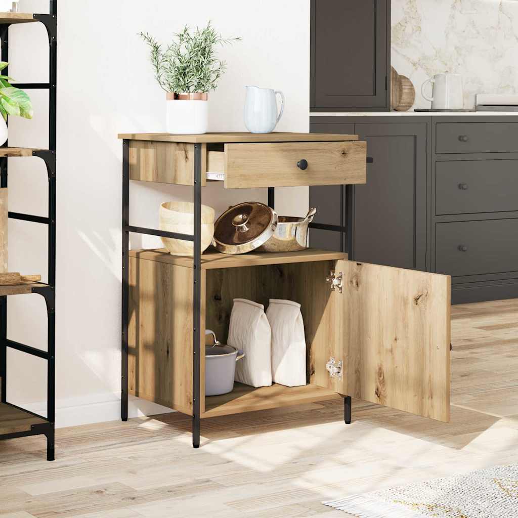 Kuchyňský Vozík Artisanový Dub 56 X 43 X 89,5 Cm