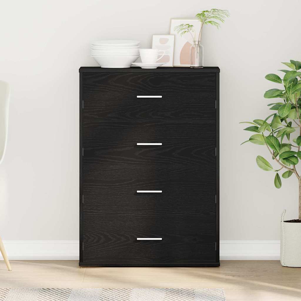 Servírovací Skříň Černý Dub 60 X 31 X 84 Cm Kompozitní Dřevo