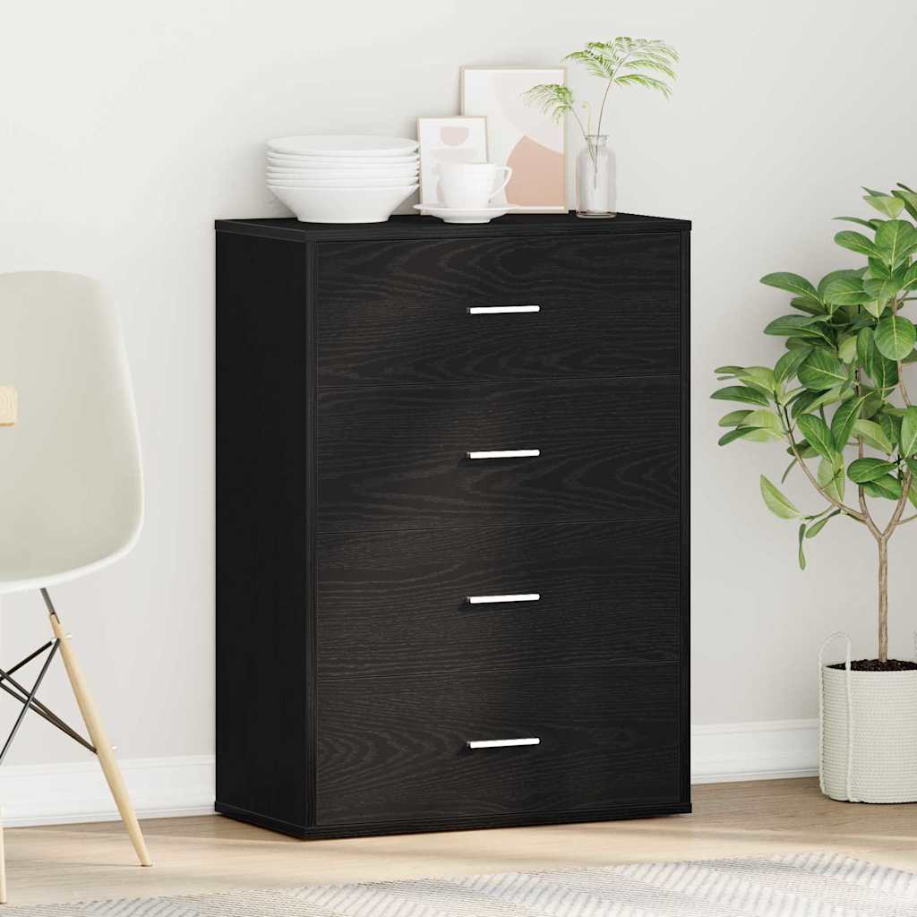 Servírovací Skříň Černý Dub 60 X 31 X 84 Cm Kompozitní Dřevo