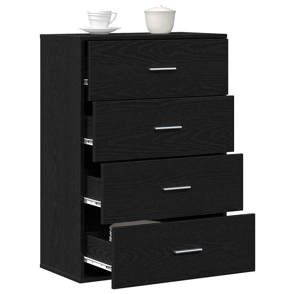 Servírovací Skříň Černý Dub 60 X 31 X 84 Cm Kompozitní Dřevo