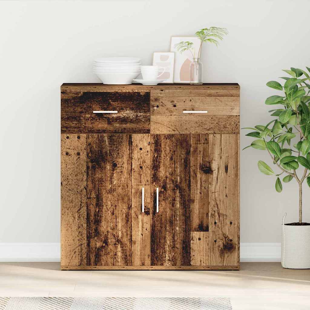 Servírovací Skříň Staré Dřevo 78 X 38 X 80 Cm Kompozitní Dřevo