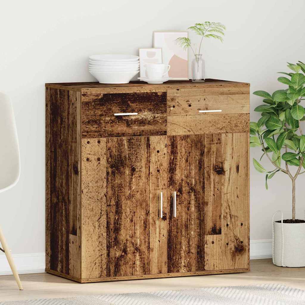 Servírovací Skříň Staré Dřevo 78 X 38 X 80 Cm Kompozitní Dřevo