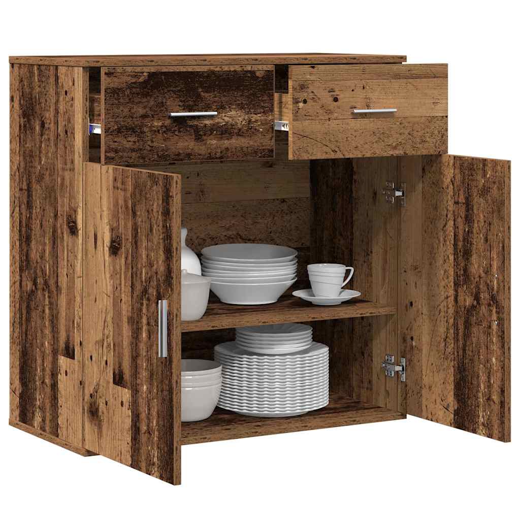 Servírovací Skříň Staré Dřevo 78 X 38 X 80 Cm Kompozitní Dřevo
