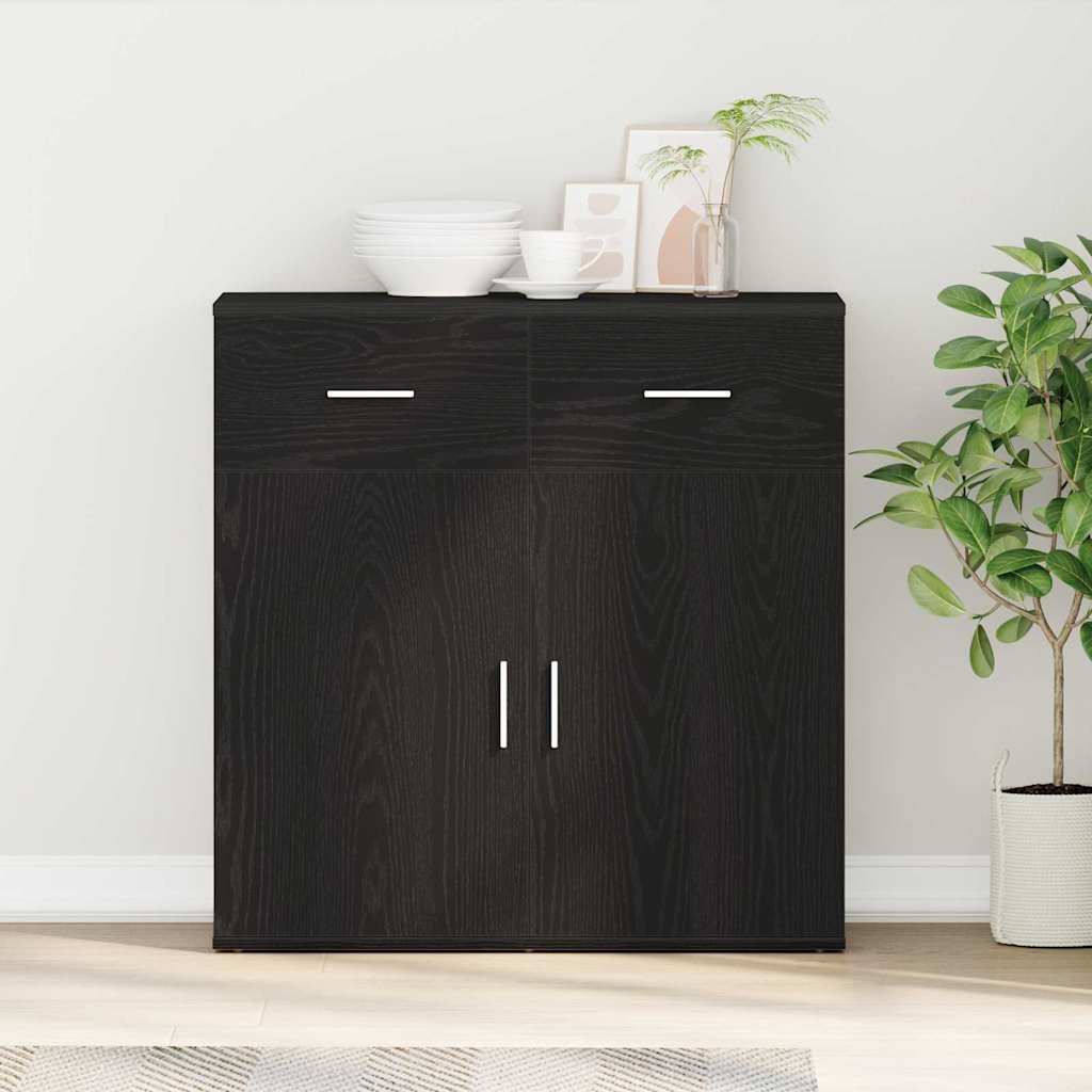 Servírovací Skříň Černý Dub 78 X 38 X 80 Cm Kompozitní Dřevo