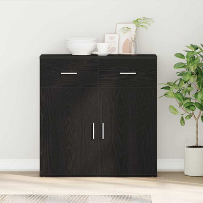 Servírovací Skříň Černý Dub 78 X 38 X 80 Cm Kompozitní Dřevo