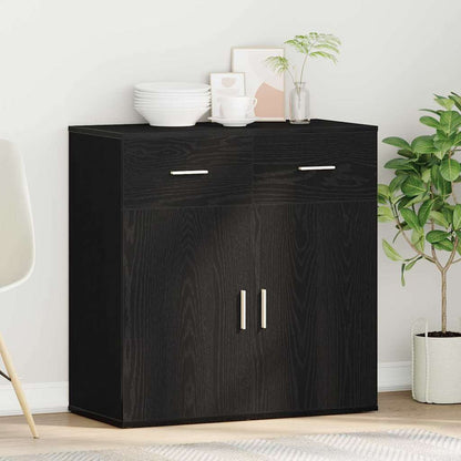 Servírovací Skříň Černý Dub 78 X 38 X 80 Cm Kompozitní Dřevo