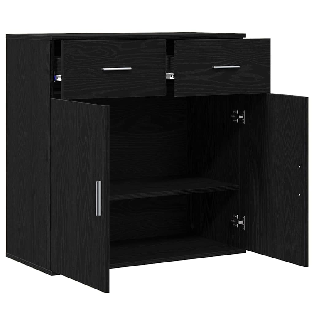 Servírovací Skříň Černý Dub 78 X 38 X 80 Cm Kompozitní Dřevo