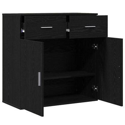 Servírovací Skříň Černý Dub 78 X 38 X 80 Cm Kompozitní Dřevo