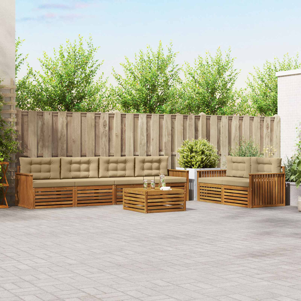 Venkovní Pohovková Souprava 7 Ks Masivní Akátové Dřevo
