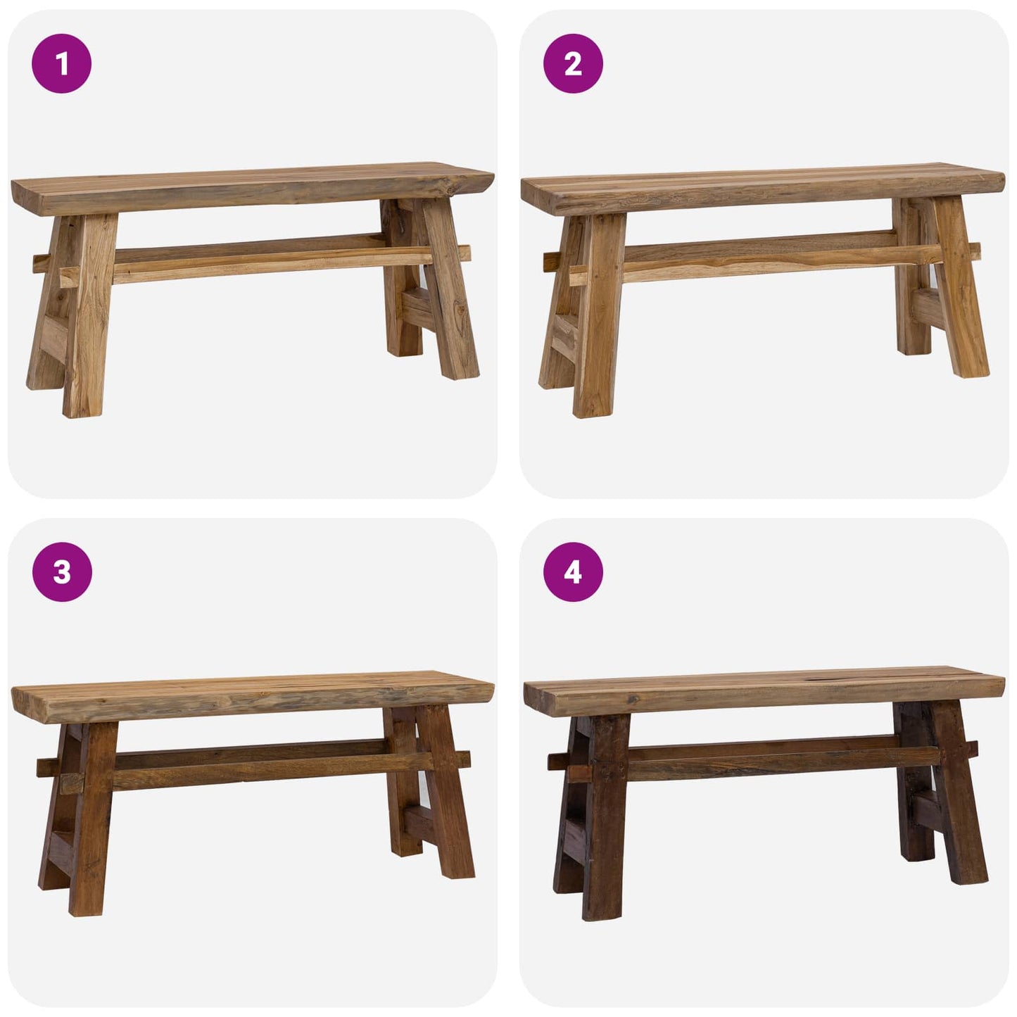 Lavice Přírodní 100 X 29 X 43,5 Cm Pevné Teakové Dřevo