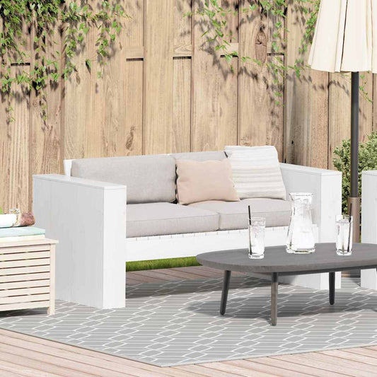 Zahradní Sofa Bílá 134 X 60 X 62 Cm Masivní Borové Dřevo