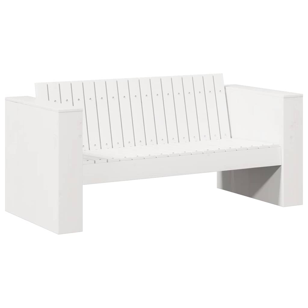Zahradní Sofa Bílá 134 X 60 X 62 Cm Masivní Borové Dřevo