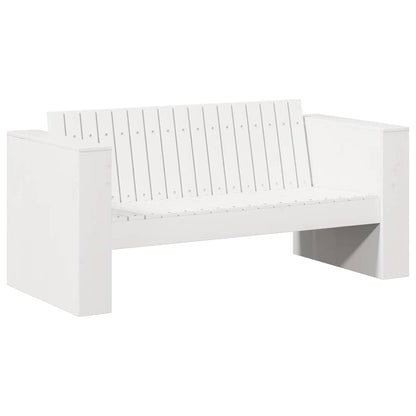 Zahradní Sofa Bílá 134 X 60 X 62 Cm Masivní Borové Dřevo