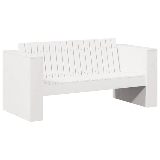Zahradní Sofa Bílá 134 X 60 X 62 Cm Masivní Borové Dřevo