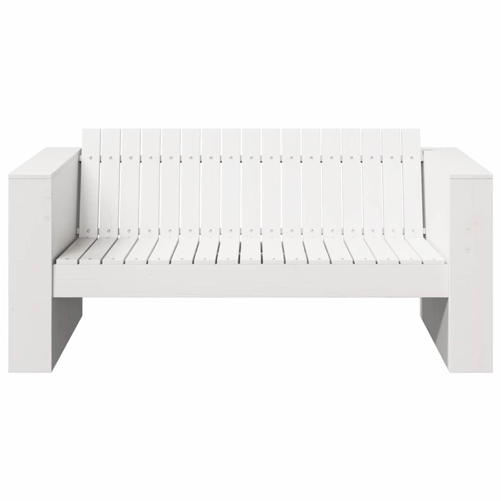 Zahradní Sofa Bílá 134 X 60 X 62 Cm Masivní Borové Dřevo