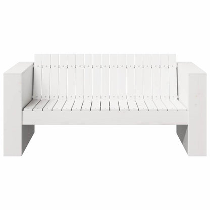 Zahradní Sofa Bílá 134 X 60 X 62 Cm Masivní Borové Dřevo