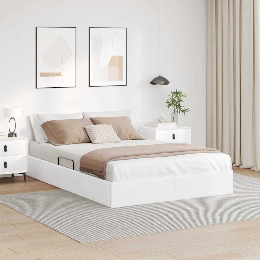 Postel S Úložným Prostorem 137 X 190 Cm Umělá Kůže