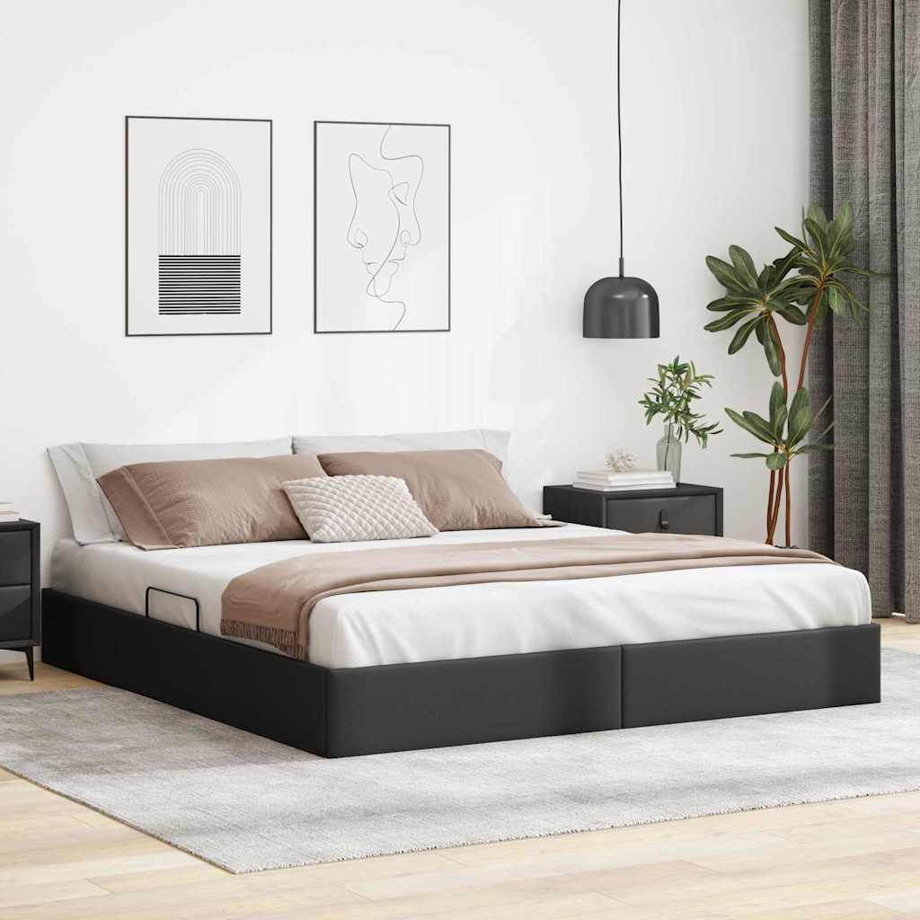 Postel S Úložným Prostorem 137 X 190 Cm Umělá Kůže