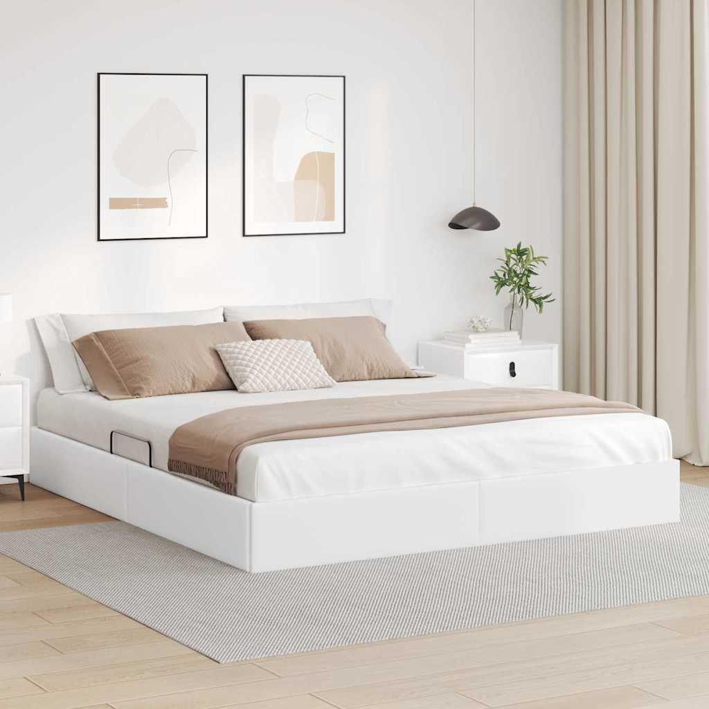 Postel S Úložným Prostorem 137 X 190 Cm Umělá Kůže