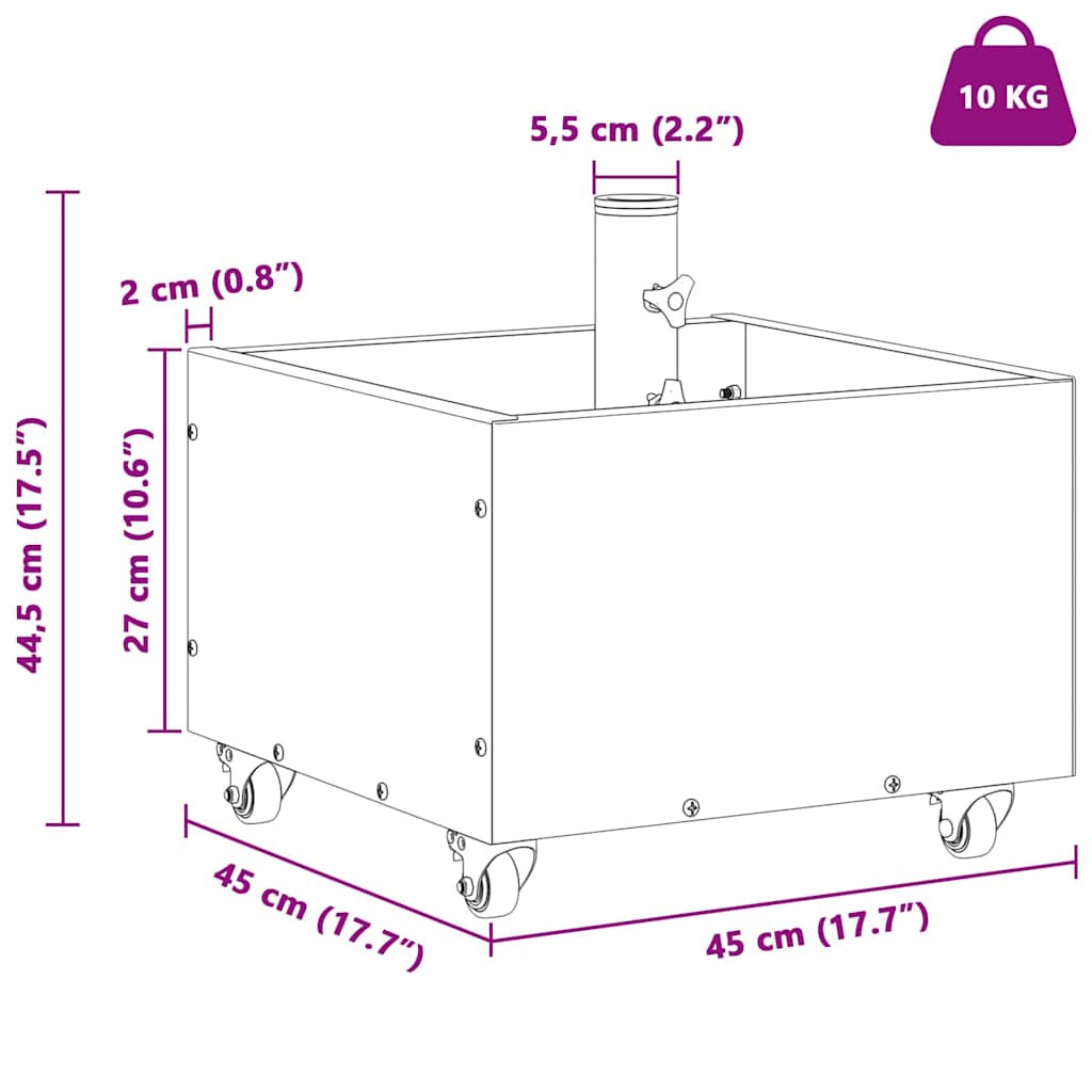 Základna Pro Slunečník 11.75 Kg Ocel Čtvercový