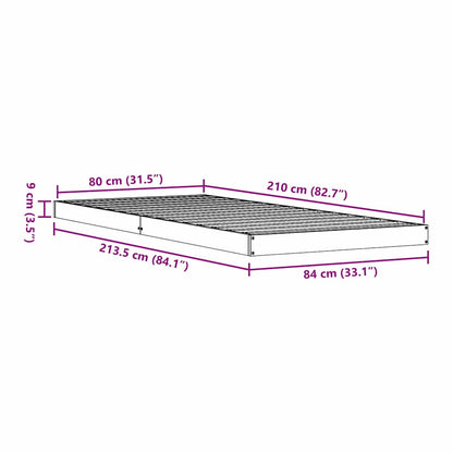 Rám Postele Bílá 80 X 210 Cm Masivní Borové Dřevo