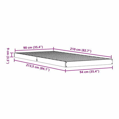 Rám Postele Bílá 90 X 210 Cm Masivní Borové Dřevo