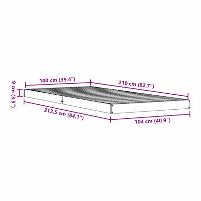 Rám Postele Bílá 100 X 210 Cm Masivní Borové Dřevo