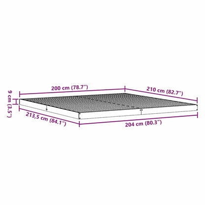 Rám Postele Přírodní 213,5 X 204 X 9 Cm Masivní Borové Dřevo