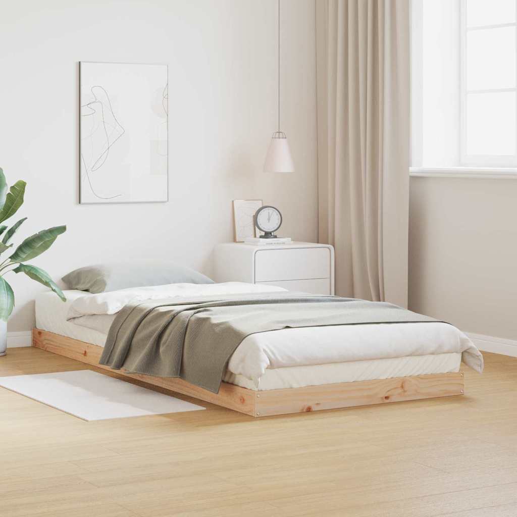 Rám Postele Přírodní 80 X 220 Cm Masivní Borové Dřevo