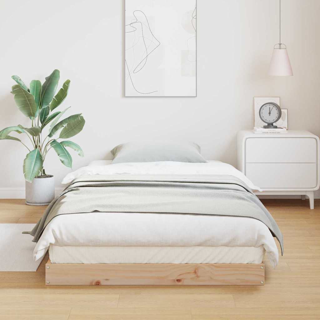 Rám Postele Přírodní 90 X 220 Cm Masivní Borové Dřevo