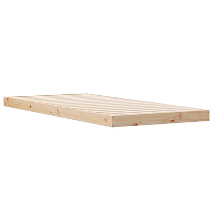 Rám Postele Přírodní 100 X 220 Cm Masivní Borové Dřevo