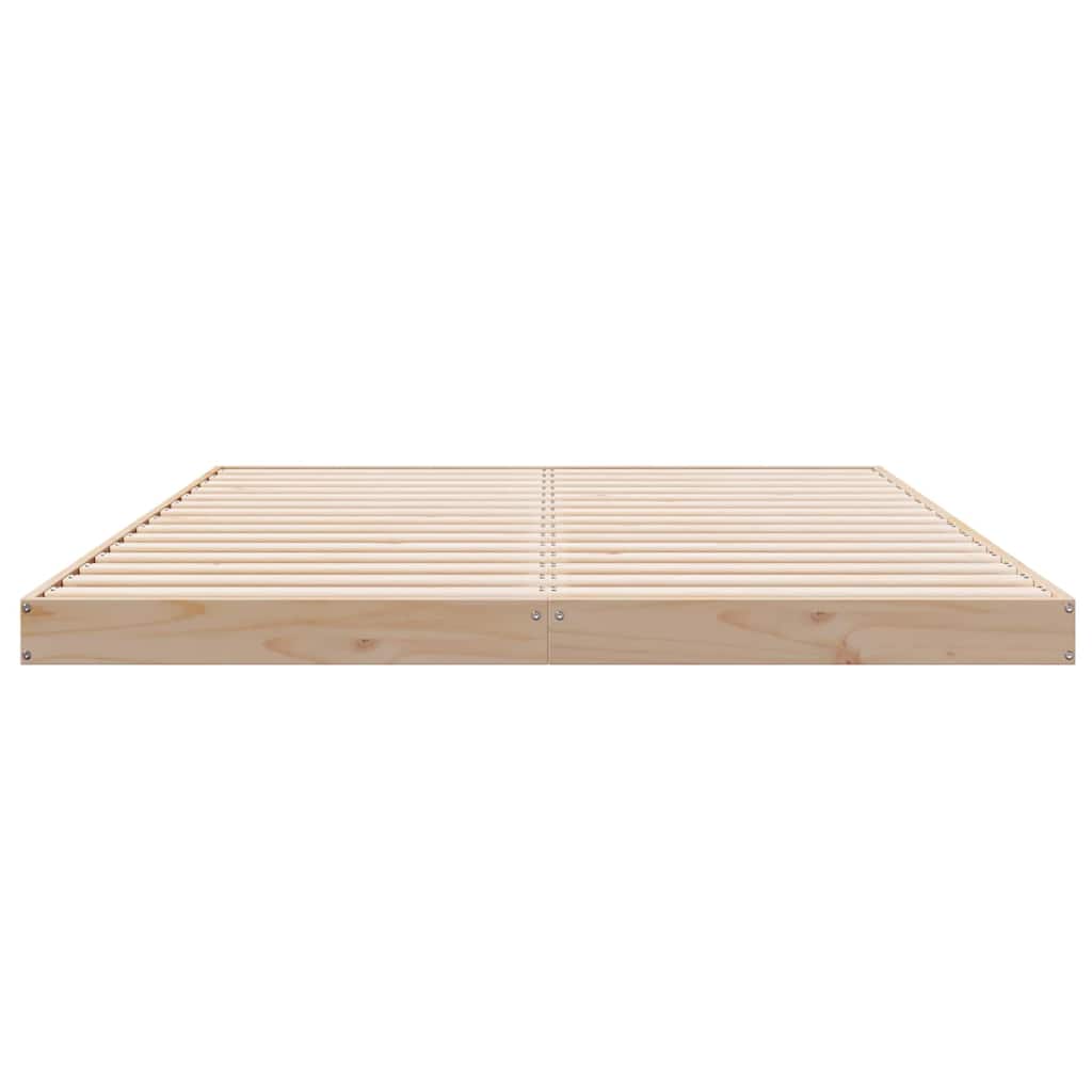 Rám Postele Přírodní 140 X 220 Cm Masivní Borové Dřevo
