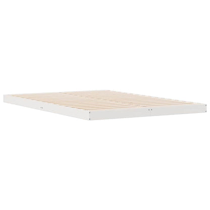 Rám Postele Bílá 160 X 220 Cm Masivní Borové Dřevo