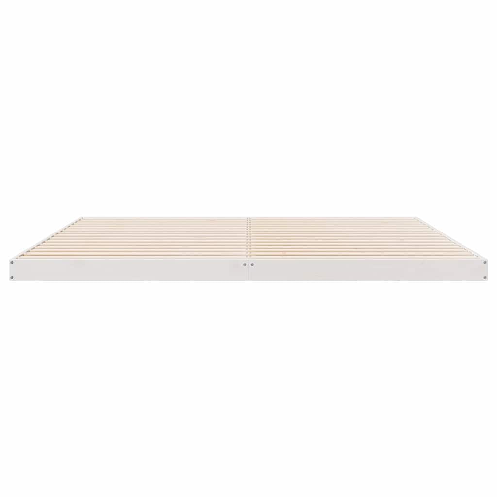 Rám Postele Bílá 180 X 220 Cm Masivní Borové Dřevo