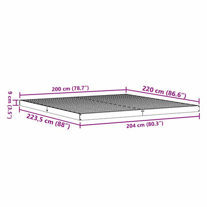 Rám Postele Bílá 200 X 220 Cm Masivní Borové Dřevo