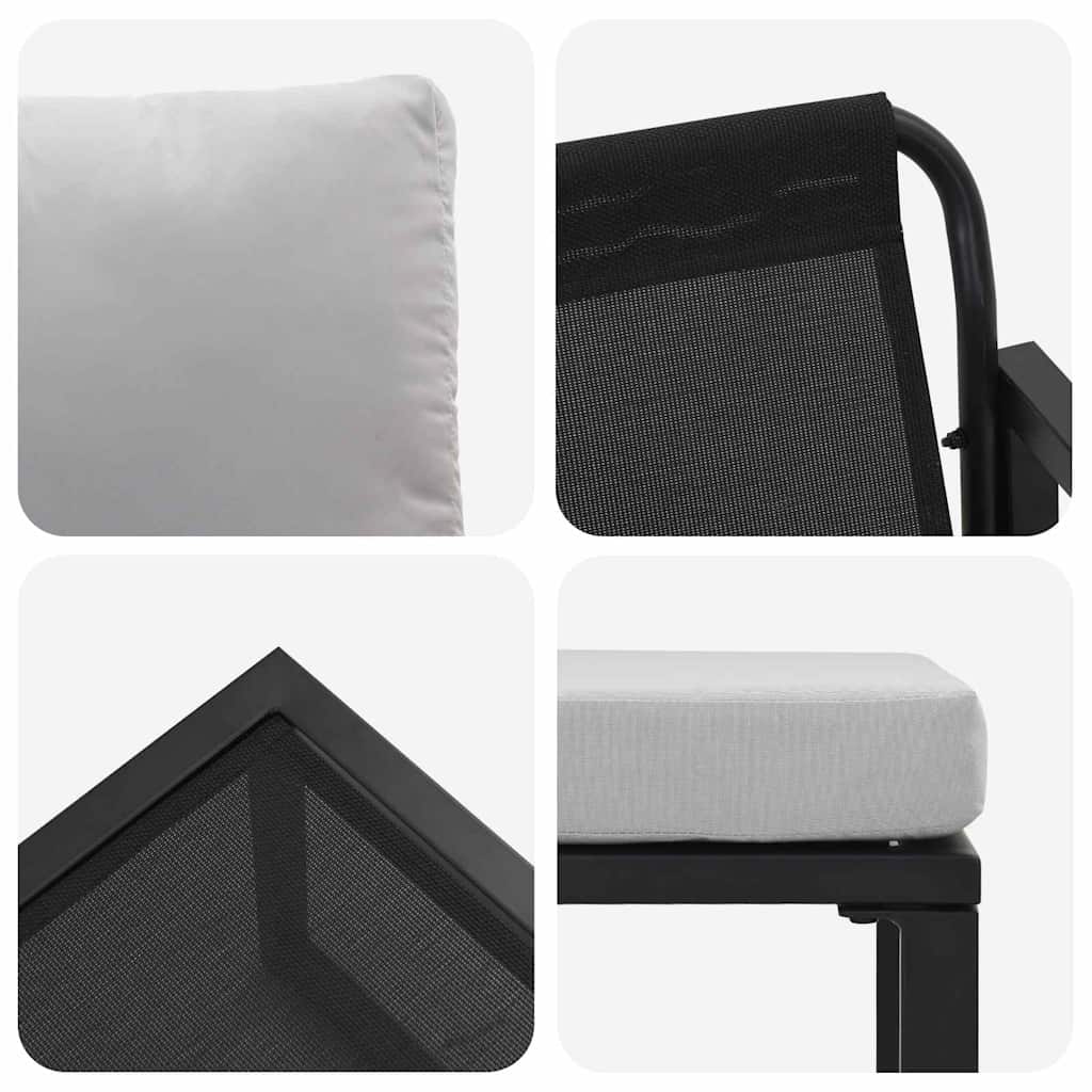 Zahradní Nábytek 4 Ks 2-Počet Míst Světle Šedá Polyester
