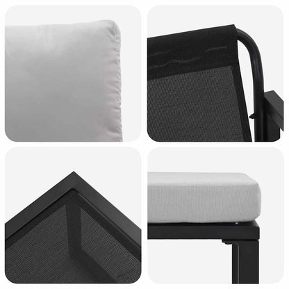 Zahradní Nábytek 4 Ks 2-Počet Míst Světle Šedá Polyester