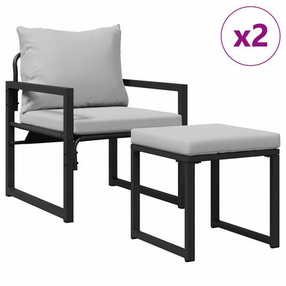Zahradní Nábytek 4 Ks 2-Počet Míst Světle Šedá Polyester