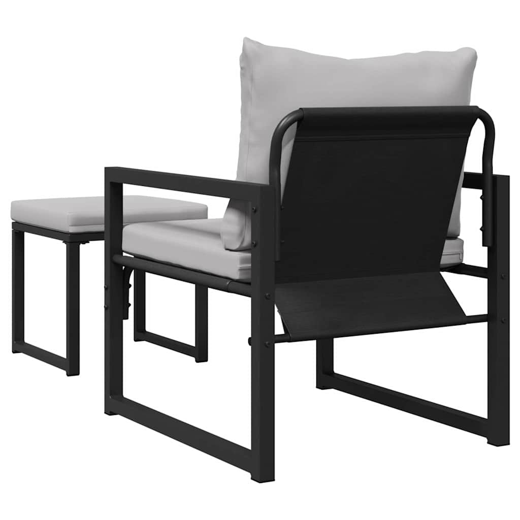 Zahradní Nábytek 4 Ks 2-Počet Míst Světle Šedá Polyester