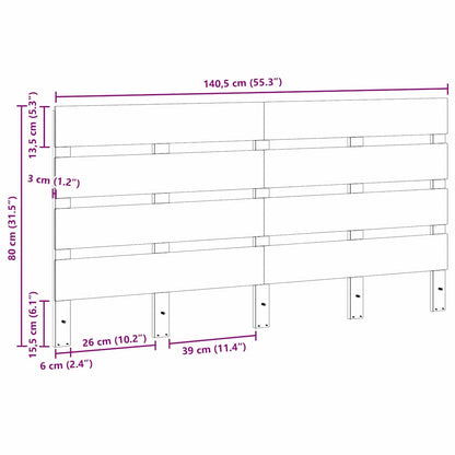 Čelo Postele Hnědá 140,5 X 3 X 80 Cm Masivní Borové Dřevo