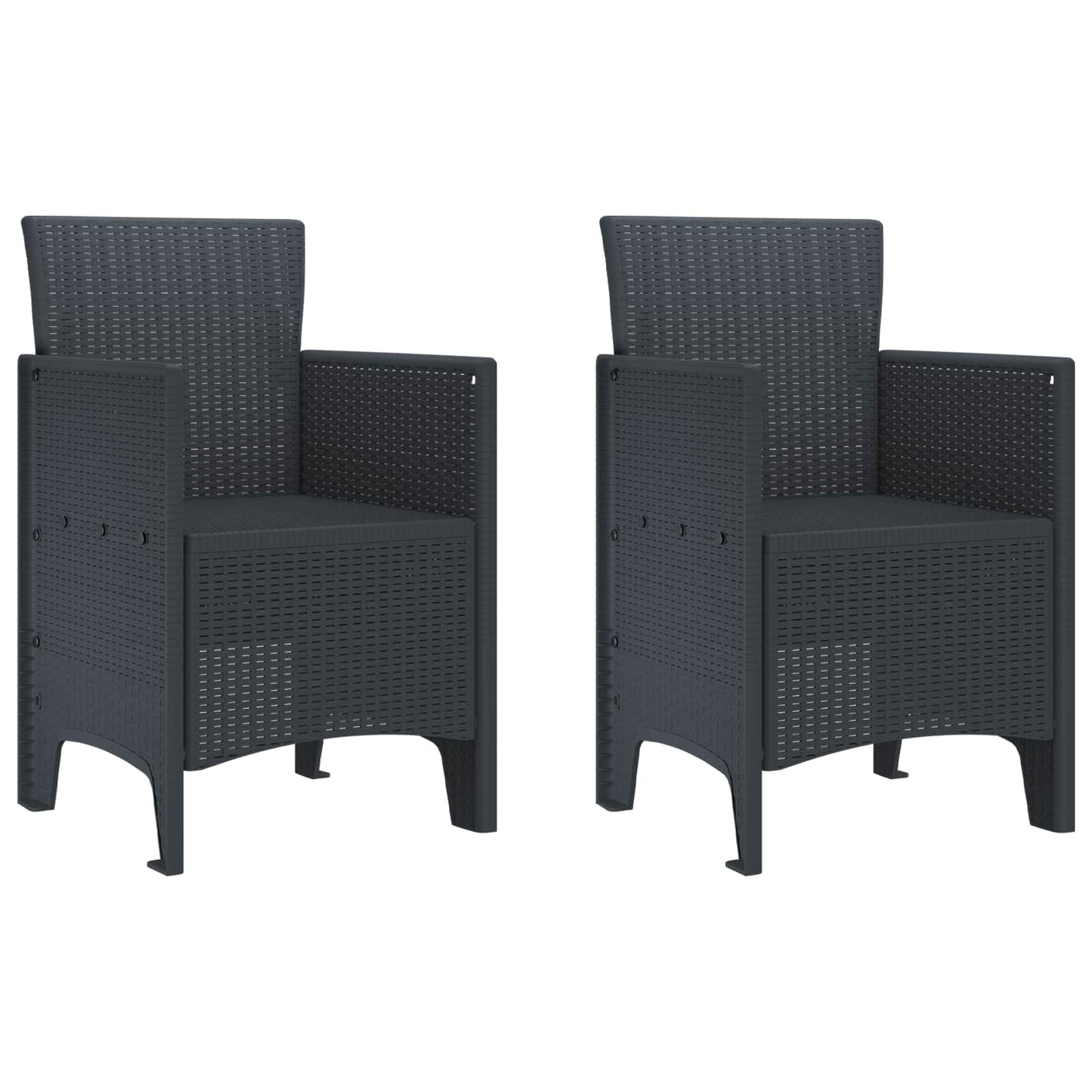 Zahradní Křeslo 2 Pcs Antracit 53 X 49 X 85 Cm Polypropylen