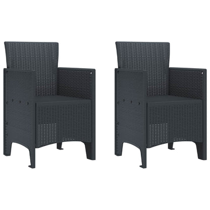Zahradní Křeslo 2 Pcs Antracit 53 X 49 X 85 Cm Polypropylen