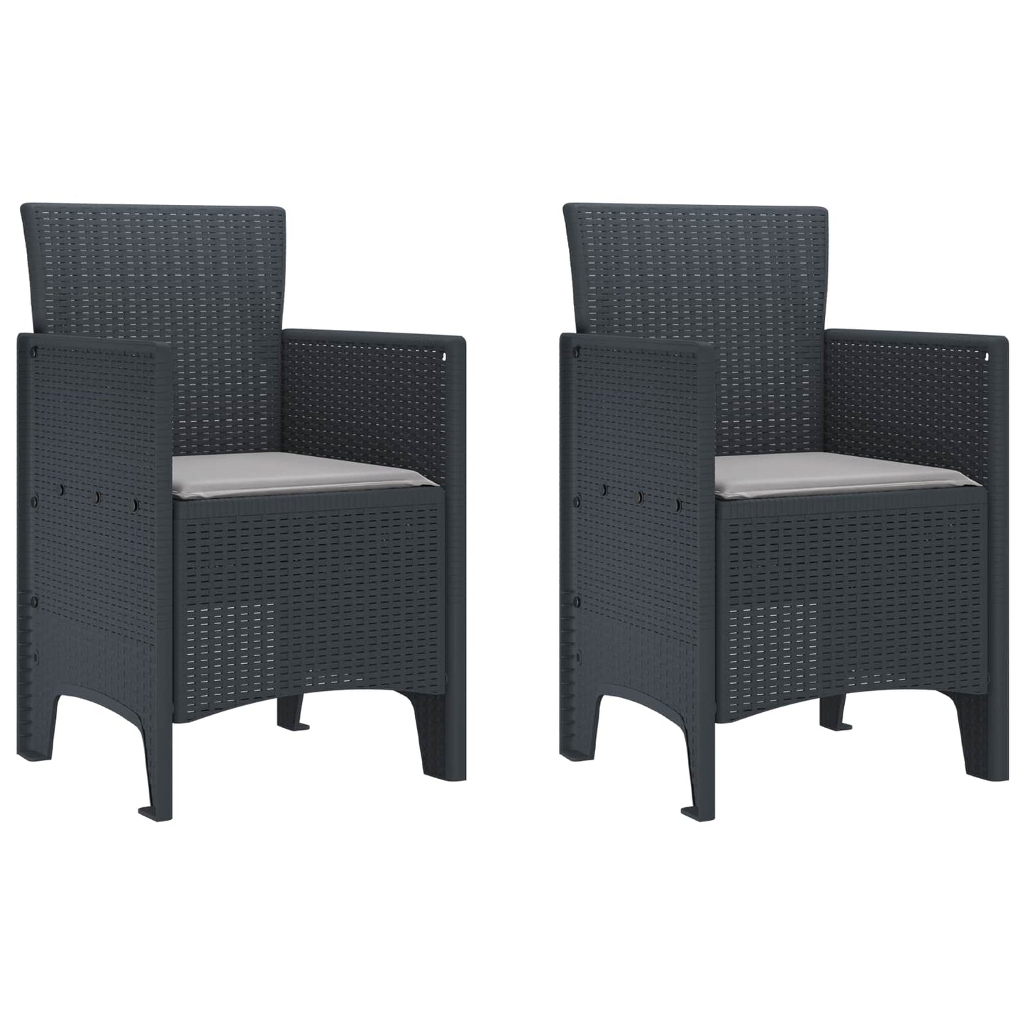 Zahradní Křeslo 2 Pcs Antracit 53 X 49 X 85 Cm Polypropylen